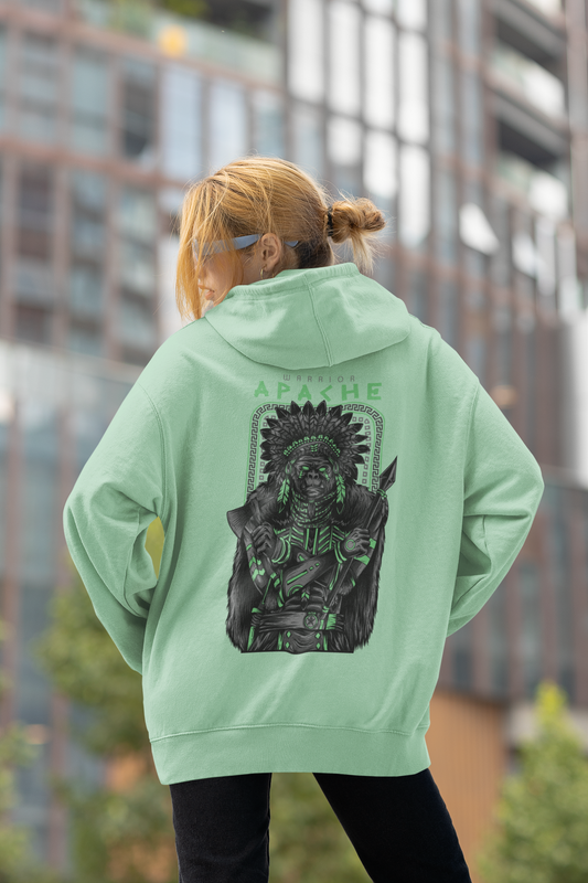 KRYOT Warrior Apache Gorilla Hoodie - Unisex Heavyweight Oversized Streetwear 350 GSM Bio-Baumwolle