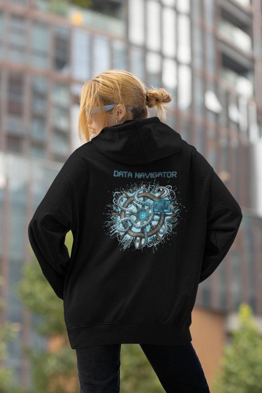 DATA NAVIGATOR OCTO PILOT Streetwear Backprint - Slammer Organic Oversized Unisex Hoodie Adults SH