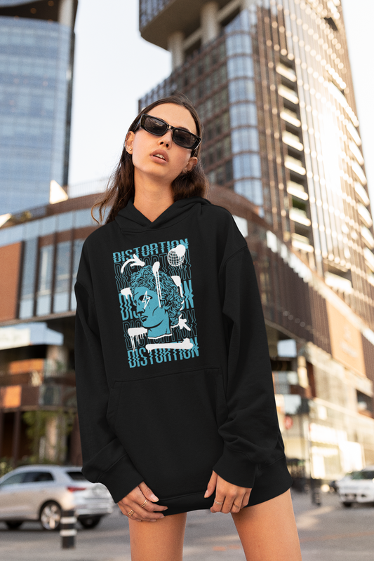 DISTORTION APOLLO VIBES Streetwear Frontside - Slammer Organic Oversized Unisex Adult Hoodie SH