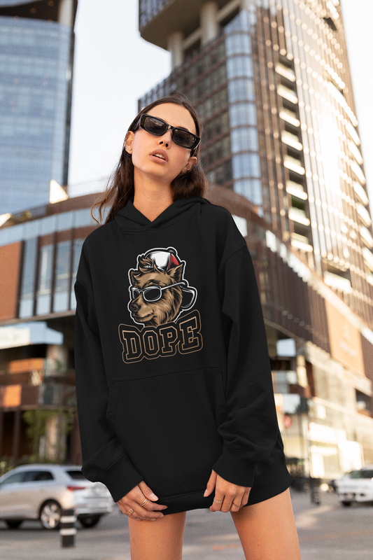 DOPE DOG BEAR STYLE Streetwear Frontside - Slammer Organic Oversized Unisex Hoodie Adult SH
