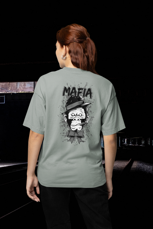 MAFIA MONKEY Streetwear Backprint - T-shirt unisexe oversize bio Freestyler pour adultes