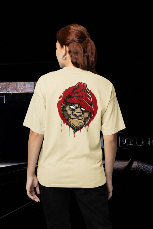 MONKEY BOSS Streetwear Dos imprimé - T-shirt unisexe bio oversize Freestyler Adulte MC