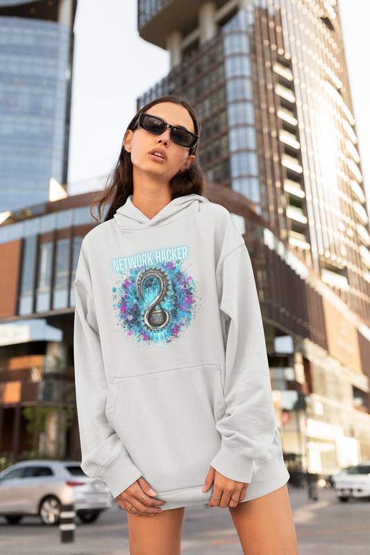 NETWORK HACKER Streetwear Frontprint - Slammer Organic Oversized Unisex Hoodie Adults SH