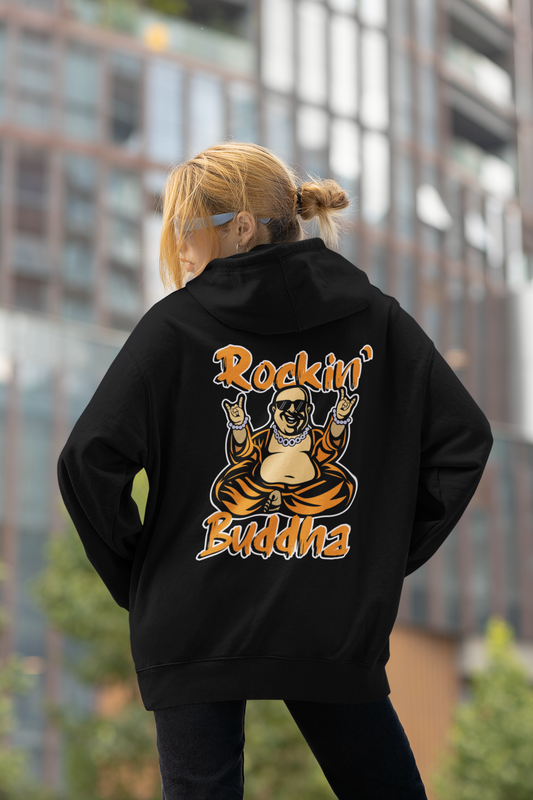 ROCKIN BUDDHA Streetwear Backprint - Sweat Ă capuche unisexe bio oversize Slammer Adulte SH