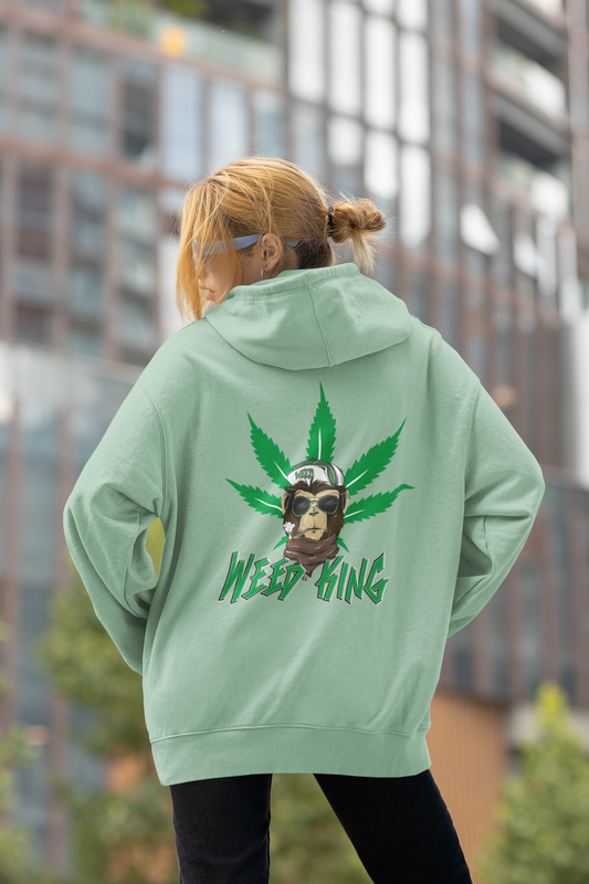 WEED KING Streetwear Backside - Slammer Organic Oversized Unisex Adult Hoodie
