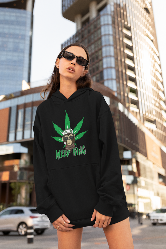 WEED KING Streetwear Frontside - Slammer Organic Oversized Unisex Hoodie Adult SH