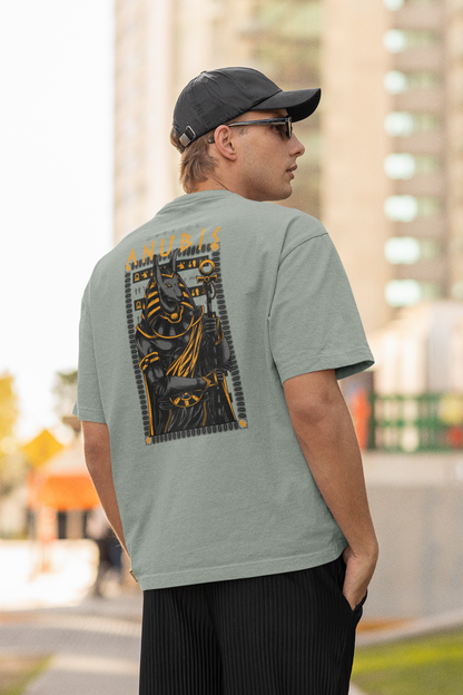 ANUBIS Warrior Streetwear Backprint - Camiseta Oversize Unisex Freestyler Bio para Adultos SH