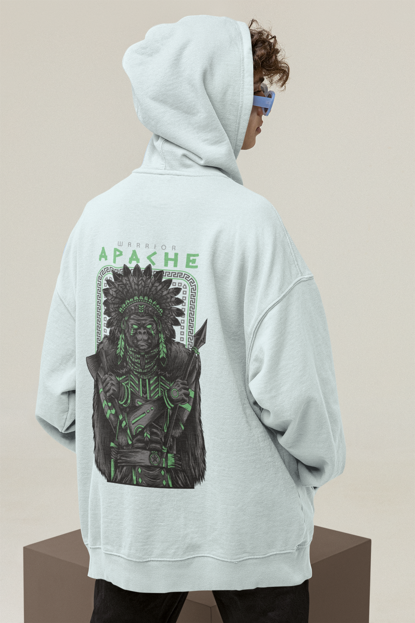 APACHE Gorilla Warrior Streetwear - Slammer Bio Oversized Unisexe Sweat à Capuche Adulte SH