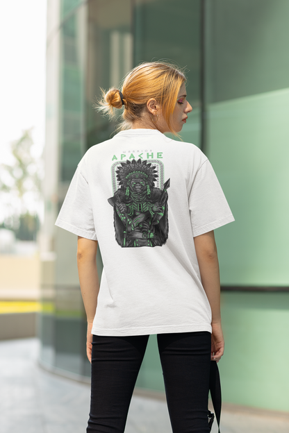 APACHE Warrior Streetwear Backprint - Camiseta unisex extragrande orgánica Freestyler para adultos SH