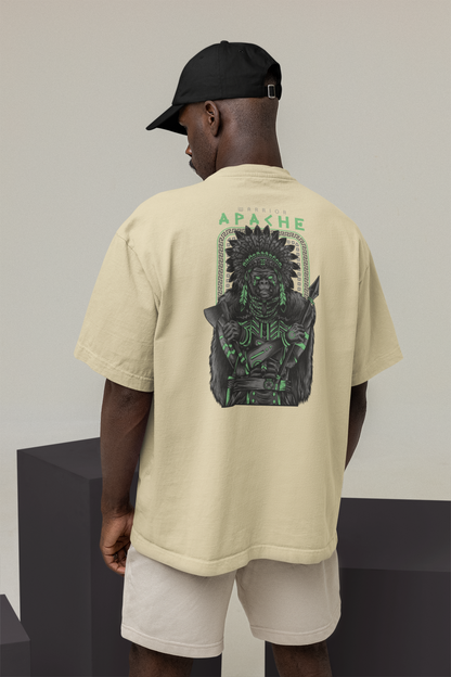 APACHE Warrior Streetwear Backprint - Camiseta unisex extragrande orgánica Freestyler para adultos SH