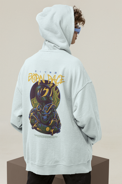 BORN RACE Skater Warrior Streetwear - Slammer Bio Oversized Unisex Hoodie Adulto SH