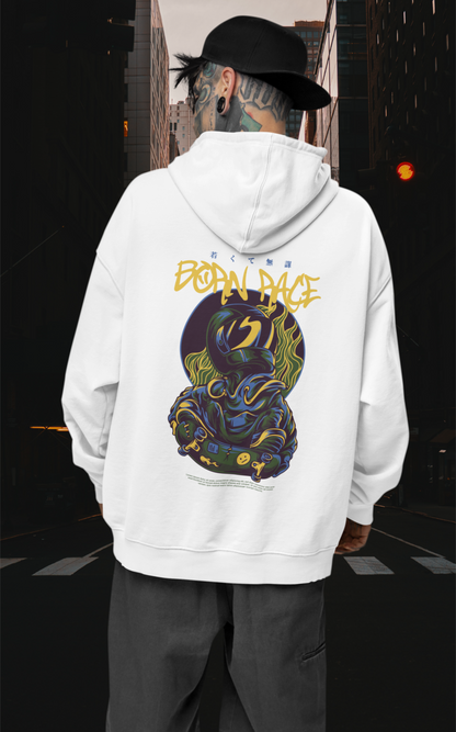 BORN RACE Skater Warrior Streetwear - Slammer Bio Oversized Unisex Hoodie Adulto SH