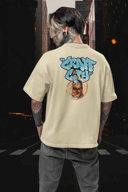 CRAFT CITY SKULL SPRAY Estampado de espalda de ropa urbana - Camiseta unisex extragrande orgánica Freestyler para adultos SH