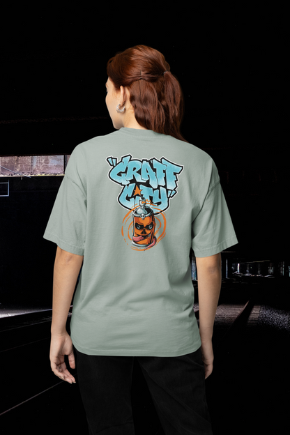 CRAFT CITY SKULL SPRAY Estampado de espalda de ropa urbana - Camiseta unisex extragrande orgánica Freestyler para adultos SH