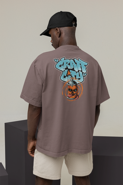 CRAFT CITY SKULL SPRAY Estampado de espalda de ropa urbana - Camiseta unisex extragrande orgánica Freestyler para adultos SH