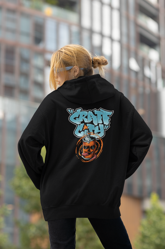Craft City Skull Spray Streetwear - Slammer Organic Oversized Unisex Hoodie Adults SH