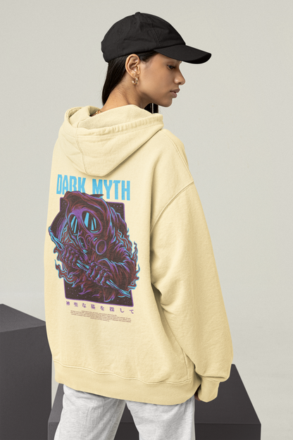 KRYOT Warrior Dark Myth Hoodie - Unisex Heavyweight Oversized Streetwear 350 GSM Bio-Baumwolle