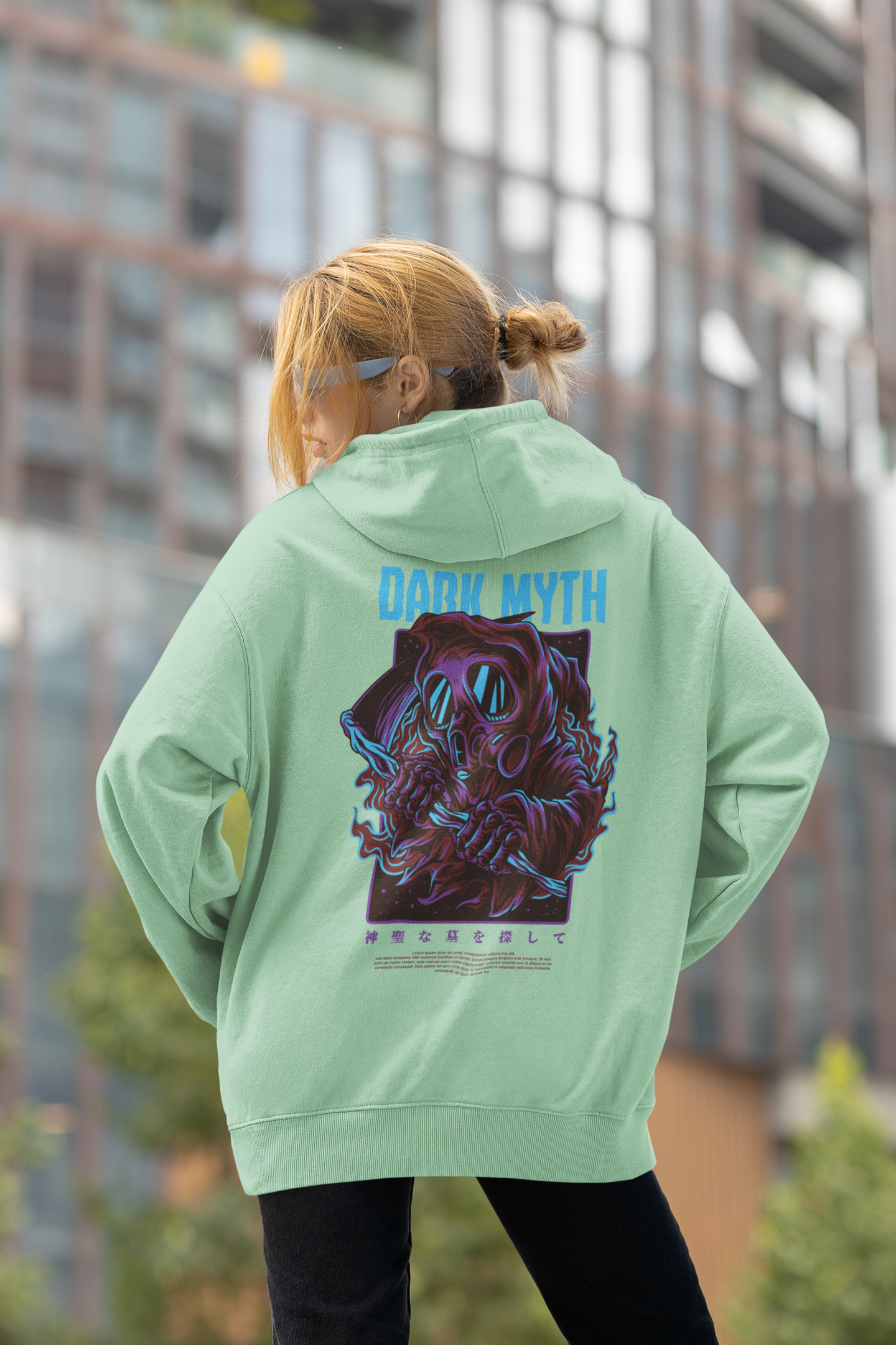 KRYOT Warrior Dark Myth Hoodie - Unisex Heavyweight Oversized Streetwear 350 GSM Bio-Baumwolle