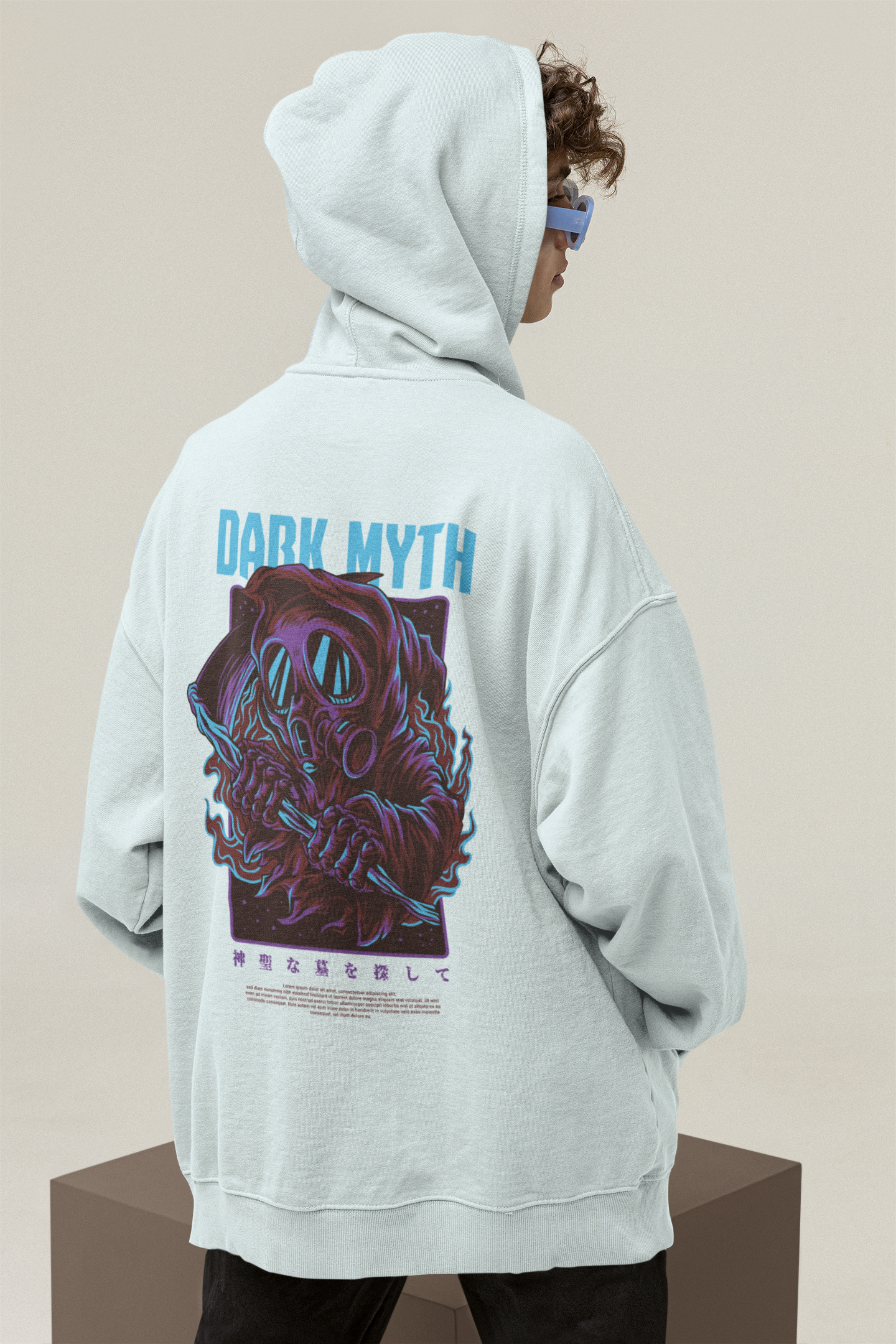 KRYOT Warrior Dark Myth Hoodie - Unisex Heavyweight Oversized Streetwear 350 GSM Bio-Baumwolle