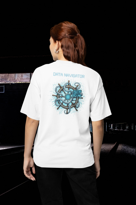 DATA NAVIGATOR OCTO PILOT Imprimé au dos Streetwear - T-shirt unisexe ample Freestyler Bio pour adultes SH