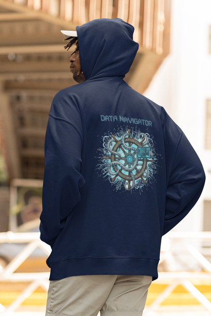 DATA NAVIGATOR OCTO PILOT Streetwear Backprint - Slammer Organic Oversized Unisex Hoodie Adults SH