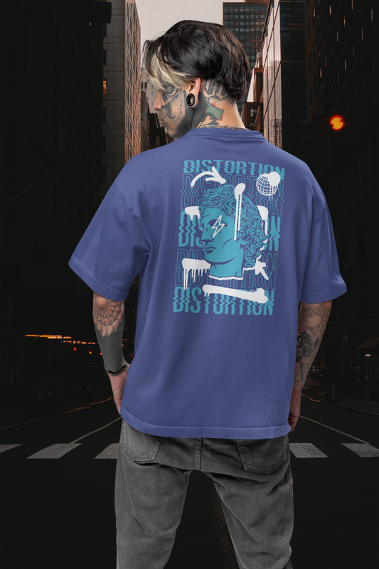 DISTORTION APOLLO VIBES Streetwear Backprint - T-Shirt unisexe oversized Freestyler Bio adulte SH