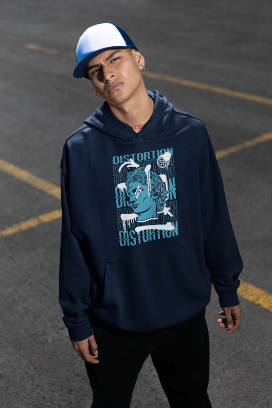 DISTORTION APOLLO VIBES Streetwear Frontside - Slammer Organic Oversized Unisex Adult Hoodie SH