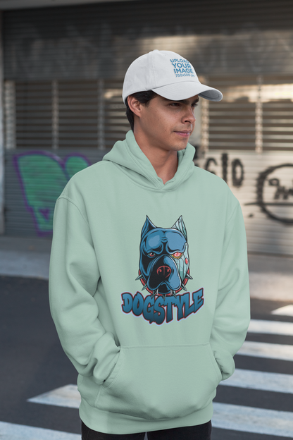 DOGSTYLE CYBER PITBULL Streetwear Frontside - Slammer Organic Oversized Unisex Adult Hoodie SH