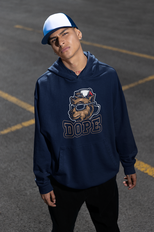 DOPE DOG BEAR STYLE Streetwear Frontside - Slammer Organic Oversized Unisex Hoodie Adult SH