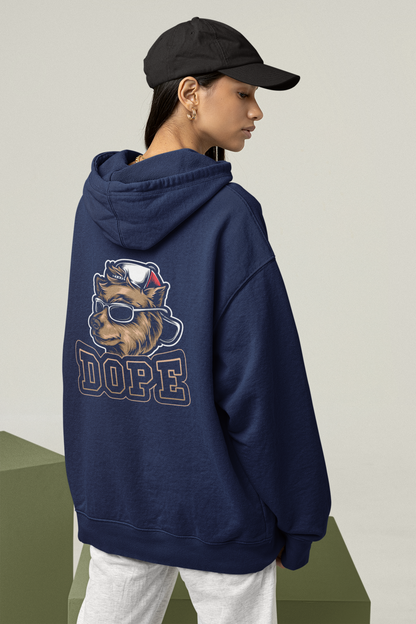 DOPE DOG BEAR STYLE Streetwear au dos - Sweat à capuche unisexe bio oversized adulte SH Slammer