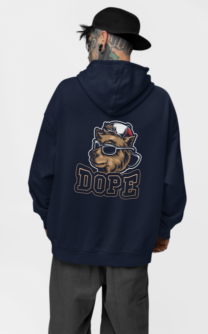 DOPE DOG BEAR STYLE Streetwear au dos - Sweat à capuche unisexe bio oversized adulte SH Slammer