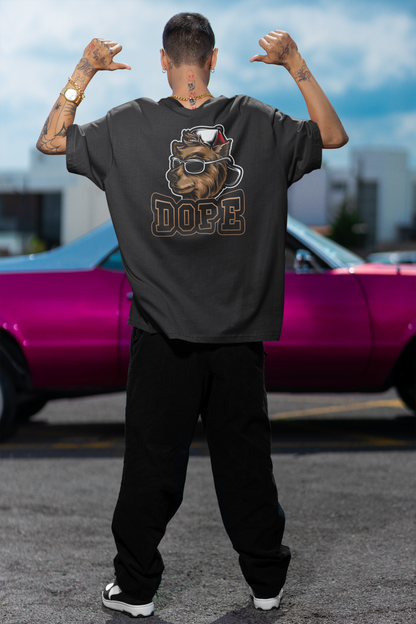 DOPE DOG BEAR STYLE Streetwear Back Print - Freestyler Organic Oversized Unisex Adult T-Shirt SH