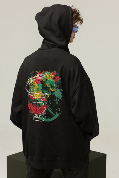 DRAGON RED FIRE Streetwear - Sudadera con Capucha Oversize Unisex de Algodón Orgánico Slammer para Adultos