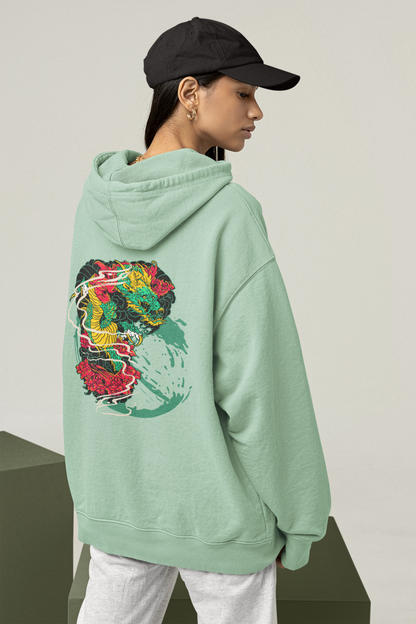 DRAGON RED FIRE Streetwear - Sudadera con Capucha Oversize Unisex de Algodón Orgánico Slammer para Adultos