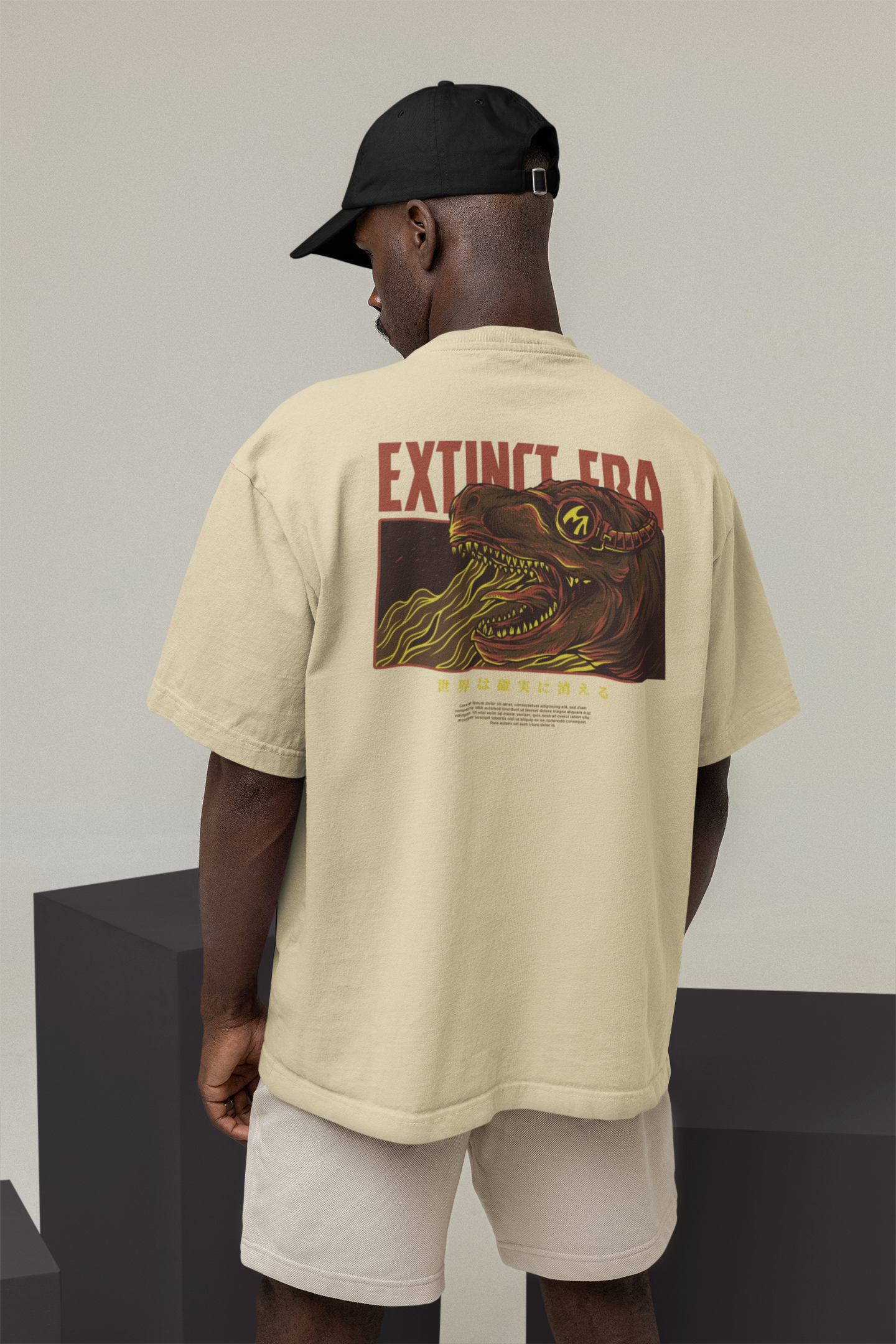 KRYOT Warrior Extinct Era T-Shirt Backprint - Unisex Oversized Bio Heavyweight T-Shirt 240 GSM Bio-Baumwolle