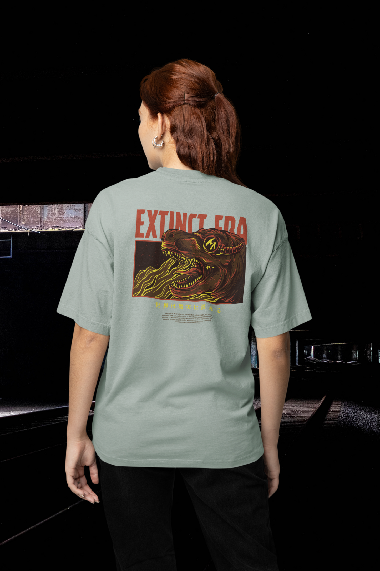 KRYOT Warrior Extinct Era T-Shirt Backprint - Unisex Oversized Bio Heavyweight T-Shirt 240 GSM Bio-Baumwolle