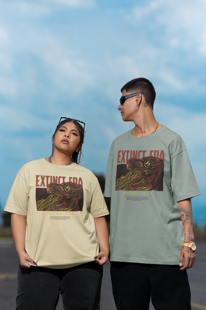 EXTINCT ERA Warrior Streetwear Estampado Frontal - Freestyler Bio Camiseta Oversize Unisex Adulto SH