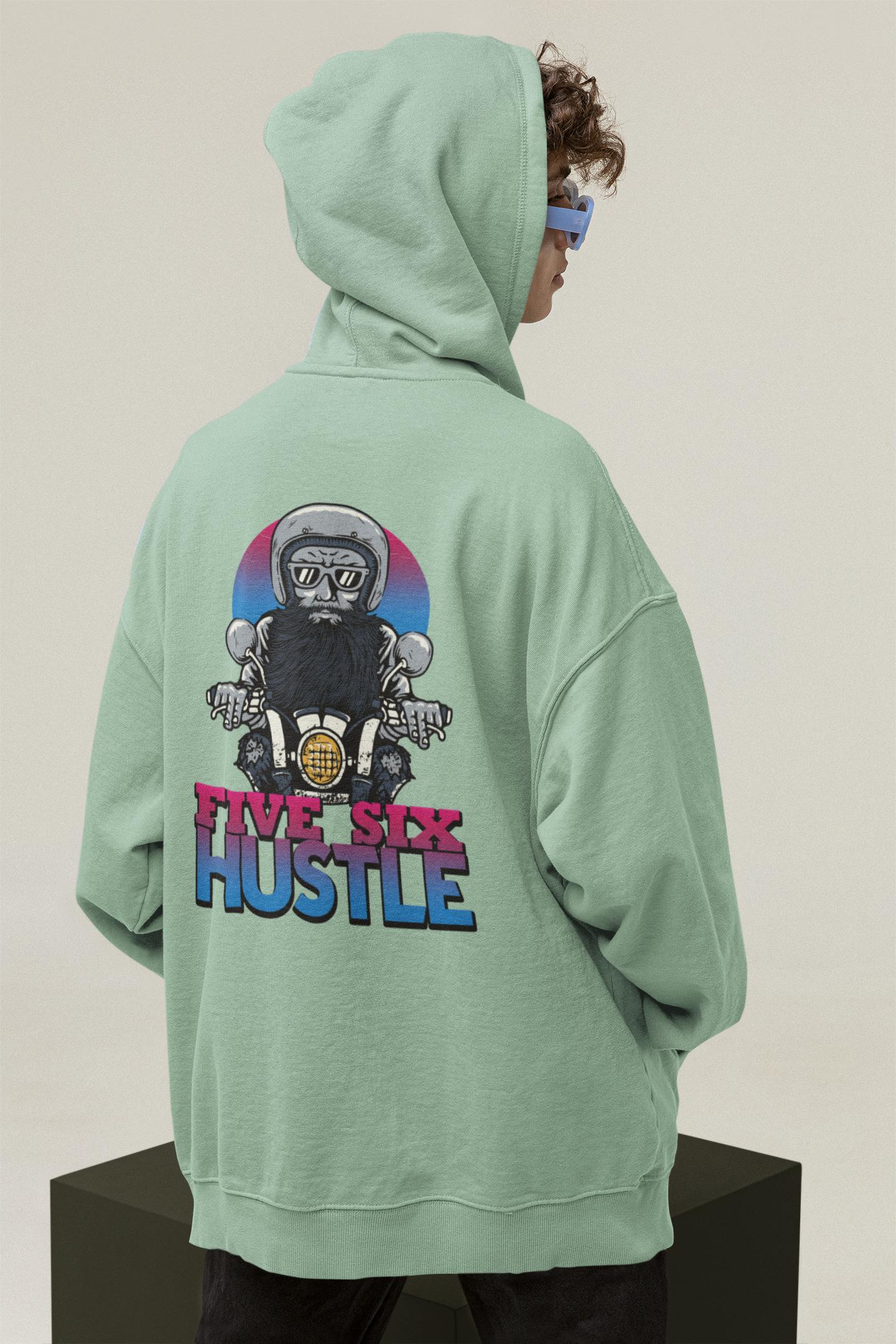 FIVE SIX HUSTLE BIKER SPIRIT Streetwear - Slammer Bio Oversized Unisexe Hoodie Adultes SH