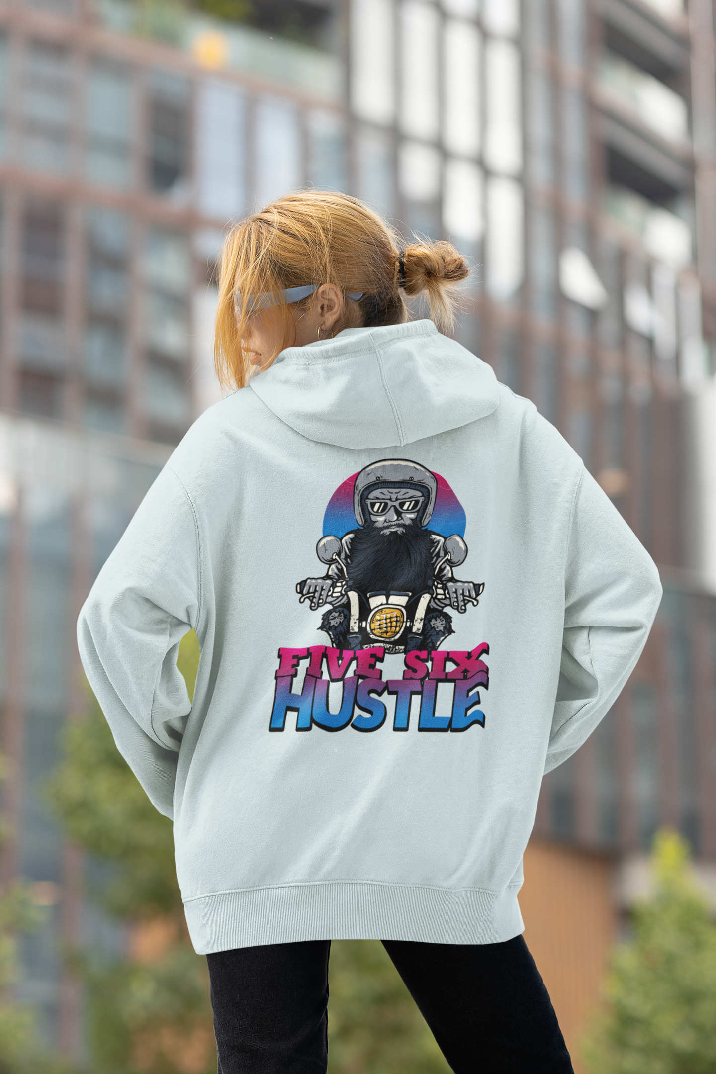 FIVE SIX HUSTLE BIKER SPIRIT Streetwear - Slammer Bio Oversized Unisexe Hoodie Adultes SH