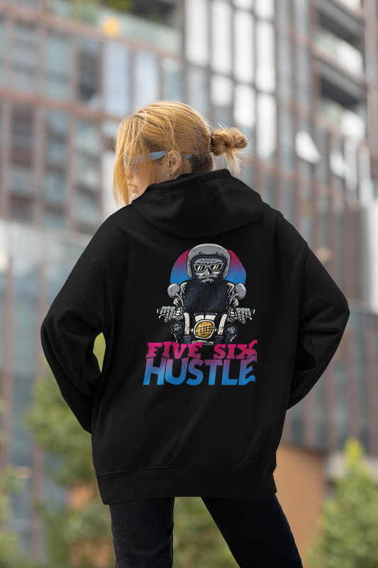 FIVE SIX HUSTLE BIKER SPIRIT Streetwear - Slammer Organic Oversized Unisex Hoodie Adults SH