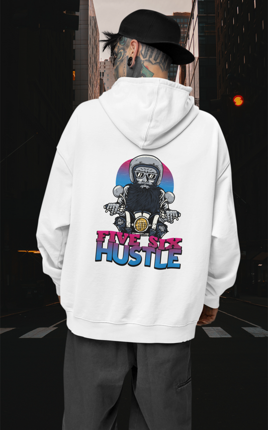 FIVE SIX HUSTLE BIKER SPIRIT Streetwear - Slammer Organic Oversized Unisex Hoodie Adults SH