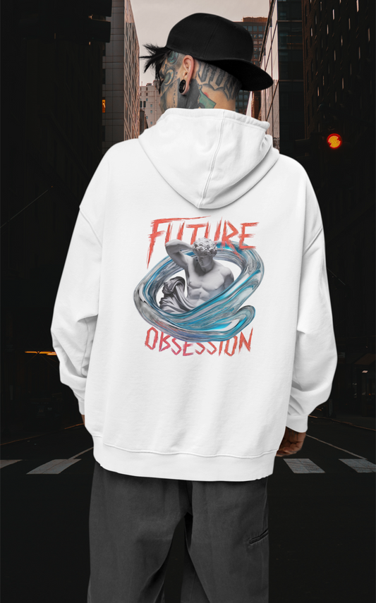 FUTURE OBSECCION STATUE Streetwear Backprint - Slammer Organic Oversized Unisex Hoodie Adults SH