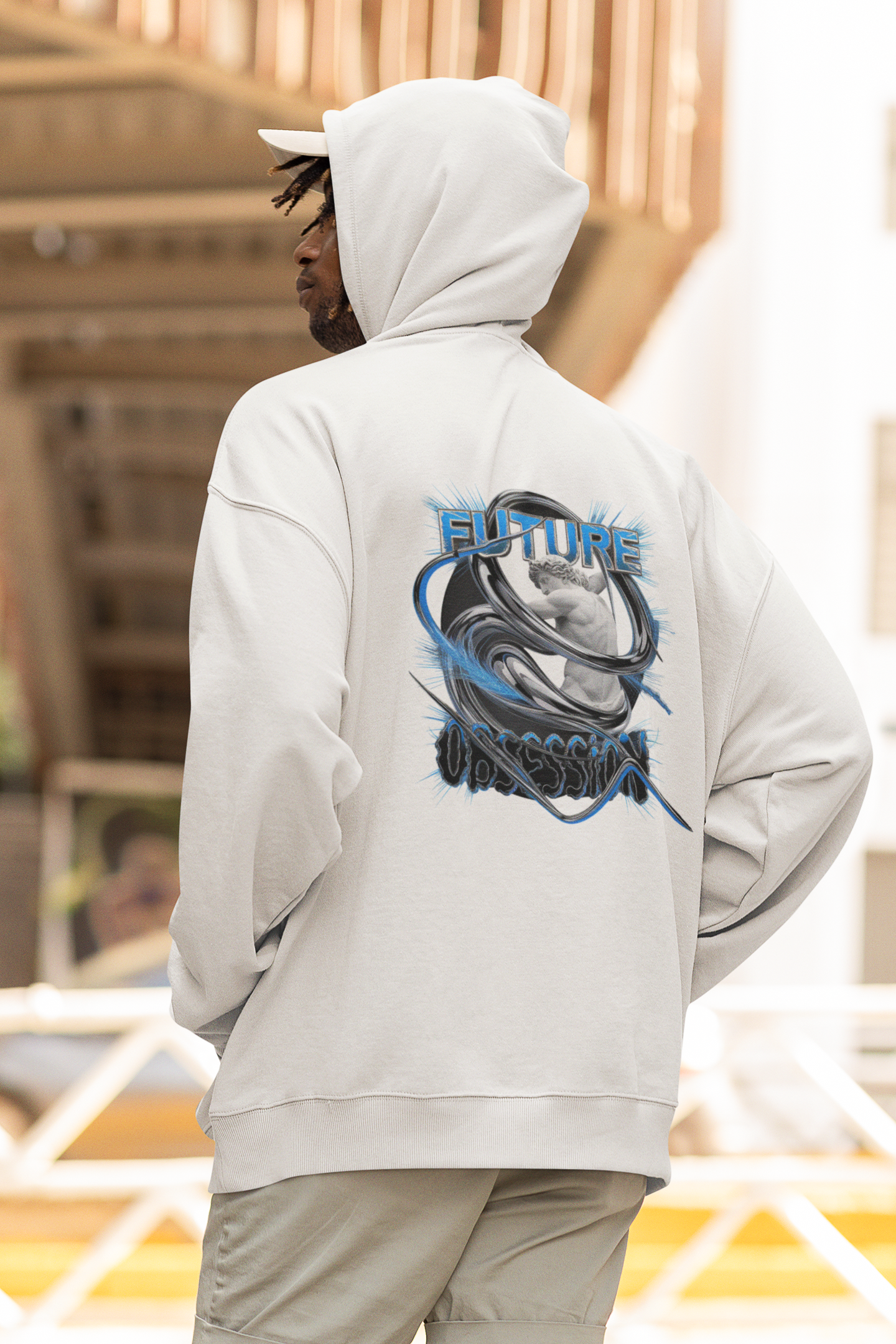 FUTURE OBSESSION CHROME STATUE Streetwear - Slammer Bio Oversized Unisex Hoodie Adultos SH