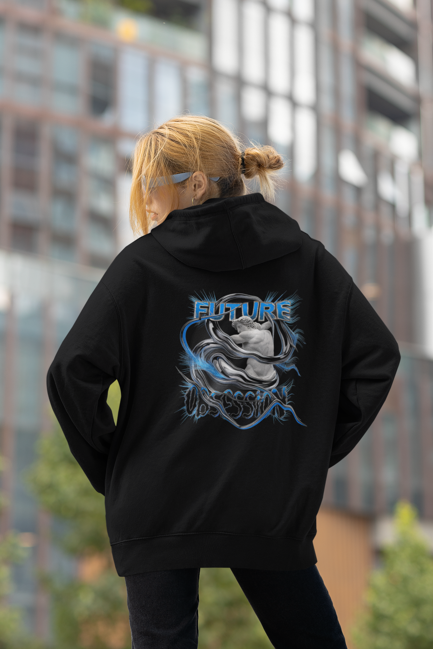 FUTURE OBSESSION CHROME STATUE Streetwear - Slammer Bio Oversized Unisex Hoodie Adultos SH