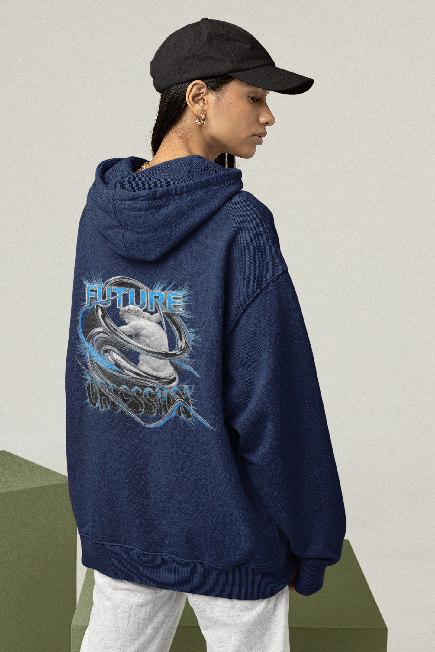 FUTURE OBSESSION CHROME STATUE Streetwear - Slammer Bio Oversized Unisex Hoodie Adultos SH