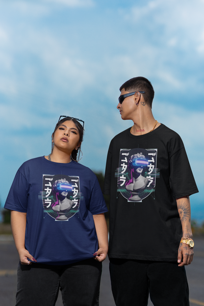 FUTURE STATUE GAFAS VIRTUALES Estampado frontal de streetwear - Camiseta Oversize Unisex Freestyler Bio para Adulto