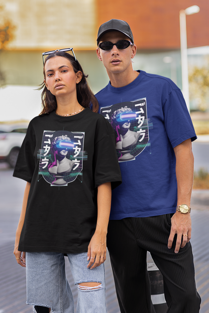 FUTURE STATUE GAFAS VIRTUALES Estampado frontal de streetwear - Camiseta Oversize Unisex Freestyler Bio para Adulto