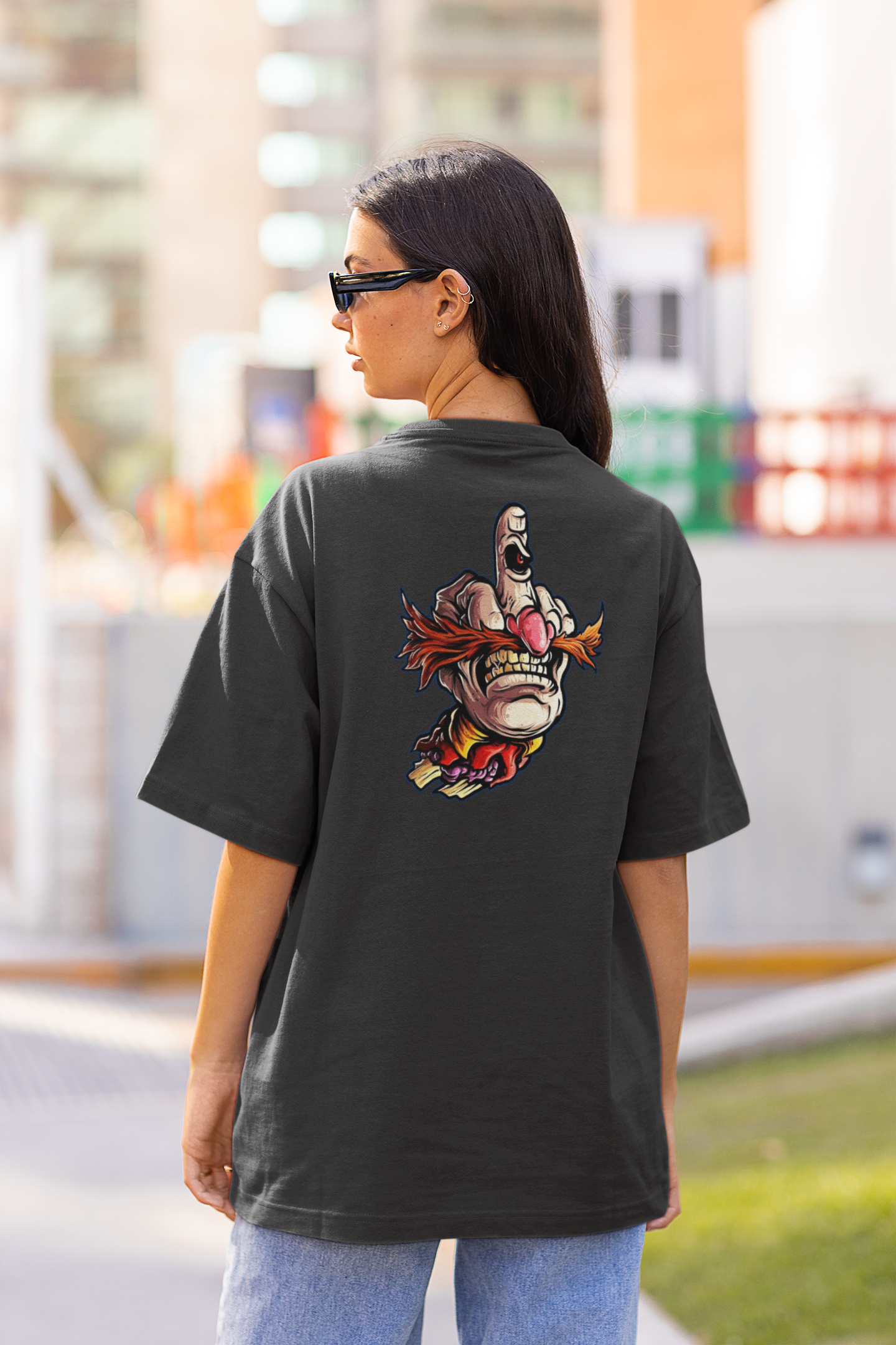 FY HAND SURREAL REBEL Streetwear Backprint - T-shirt unisexe oversize bio Freestyler adultes SH