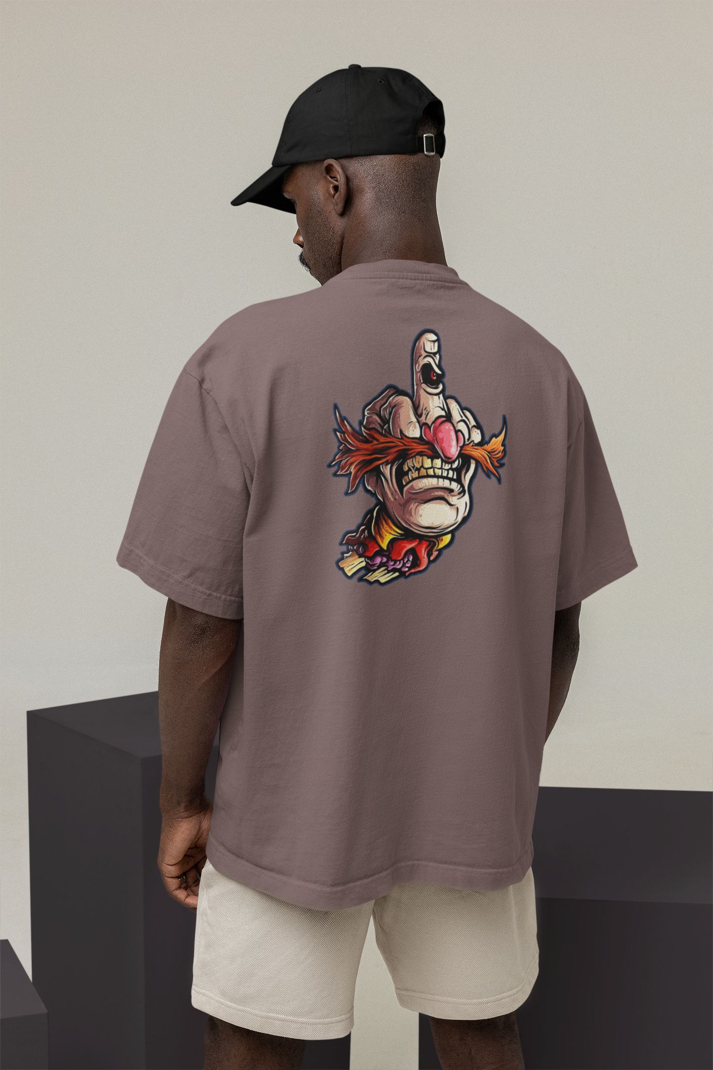 FY HAND SURREAL REBEL Streetwear Backprint - T-shirt unisexe oversize bio Freestyler adultes SH