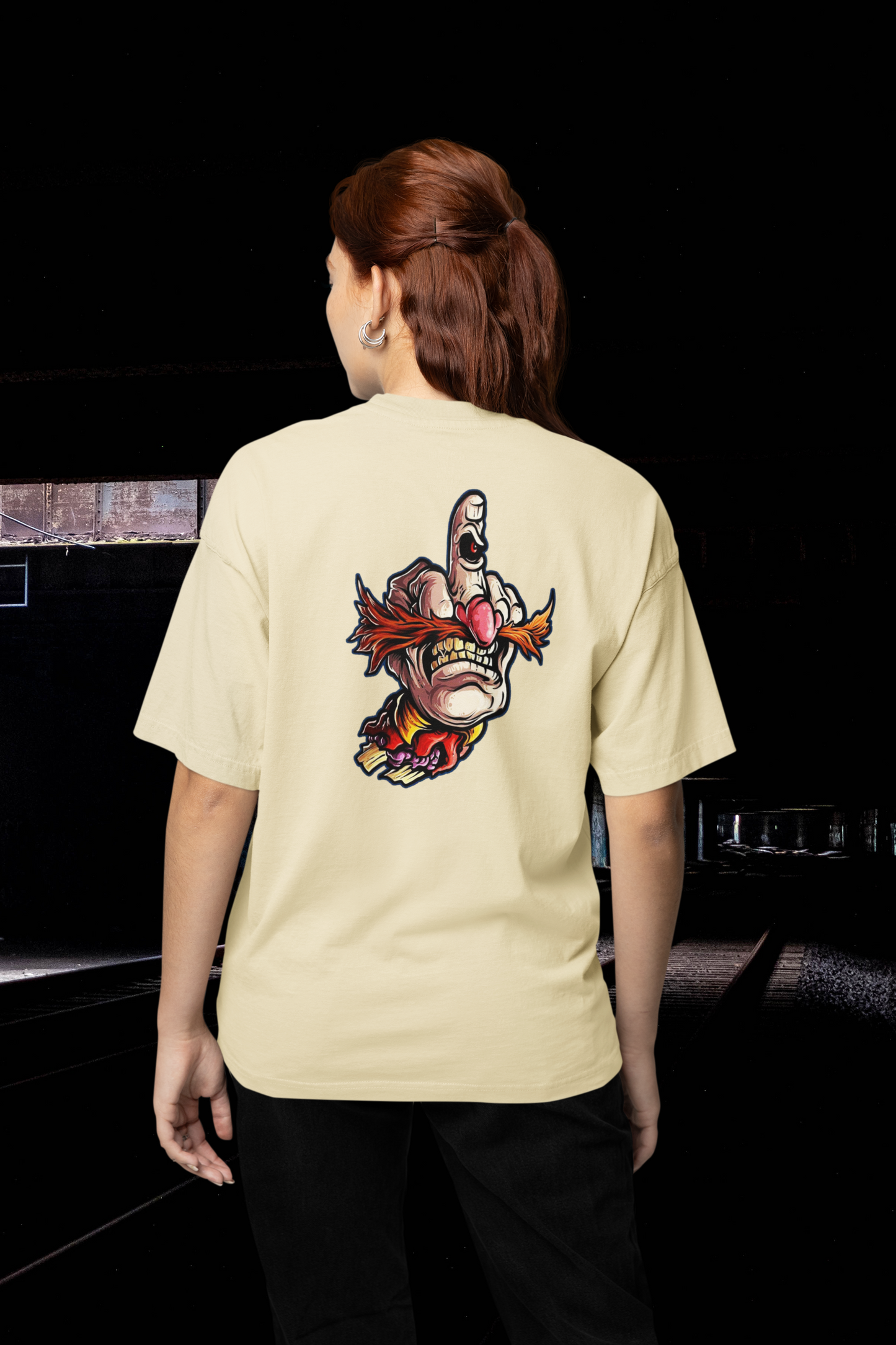 FY HAND SURREAL REBEL Streetwear Backprint - T-shirt unisexe oversize bio Freestyler adultes SH